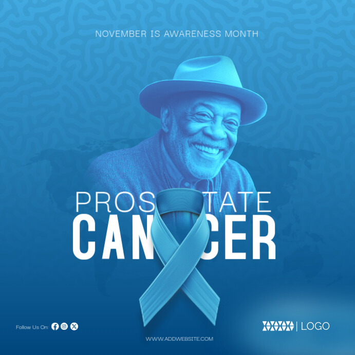 Blue Professional Prostate Cancer Awareness M Template | PosterMyWall