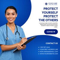 Blue Professional Protect Covid 19 Instagram Post template