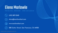 蓝色 Real Estate Business Card Business Card Template - Page 1