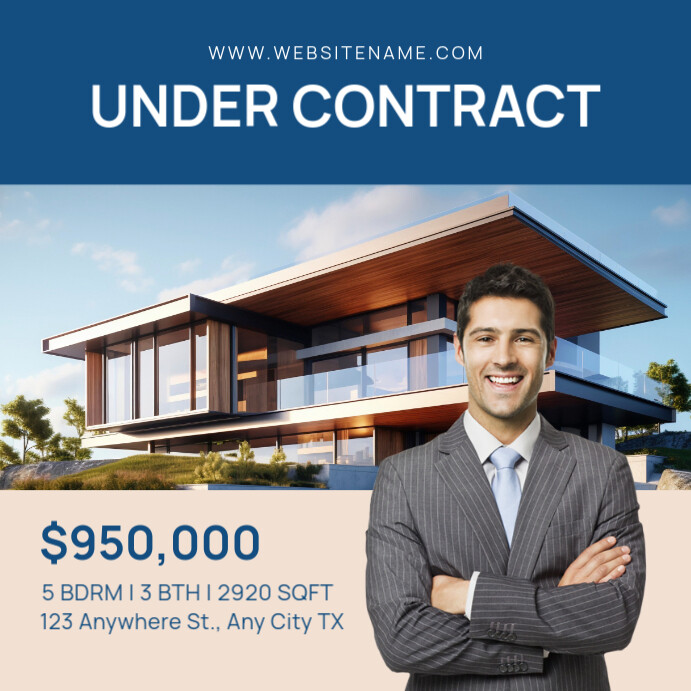Blue Professional Real Estate Instagram Post Iphosti le-Instagram template