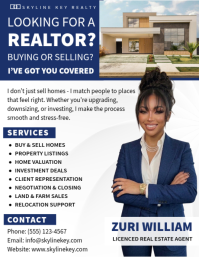 白色 Real Estate Services Volantino Template