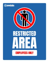 Blue Professional Restricted Area Employees Only Safety Sign Poster Template ใบปลิว (US Letter)