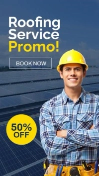 Blue Professional Roofing Servic Instagram Story template