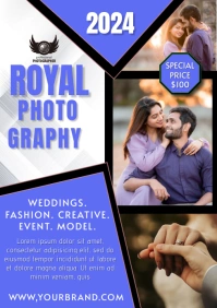 Blue Professional Royal Photo Graphy A2 template