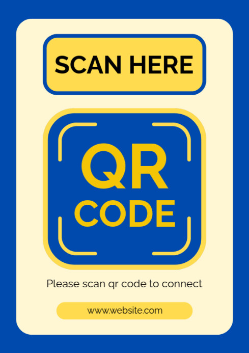 Blue Professional Scan Here Qr Code And Pay A4 template