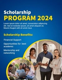 Blue Professional Scholarship Program Flyer ( ใบปลิว (US Letter) template