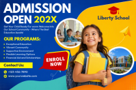 Bleu School Enrollment Poster Template
