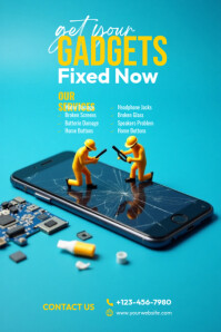 Blue Professional Screen Repair Template  Pinterest Graphic