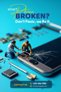 Blue Professional Screen Repair Template  Pinterest Graphic