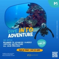 Blue Professional Scuba Diving School Instagram Template