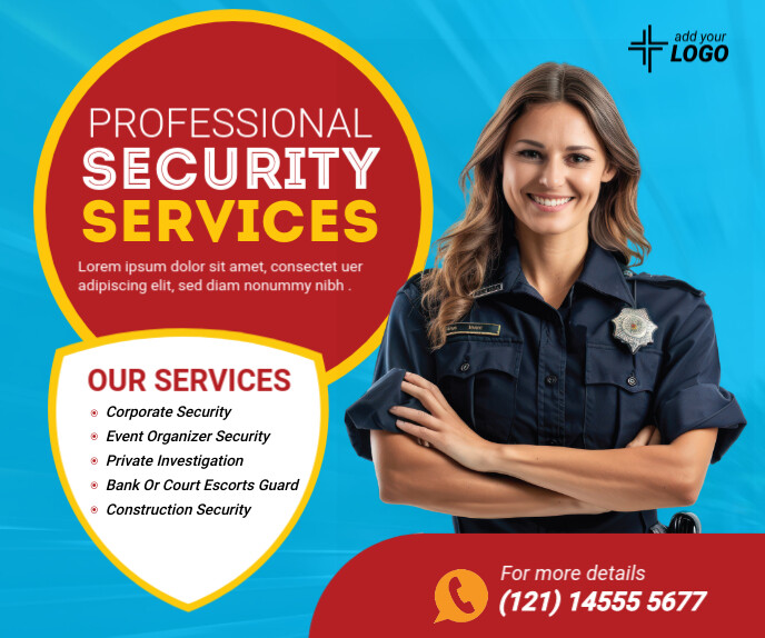 Security Ad Examples Blue Professional Security Services Ads La Template | PosterMyWall