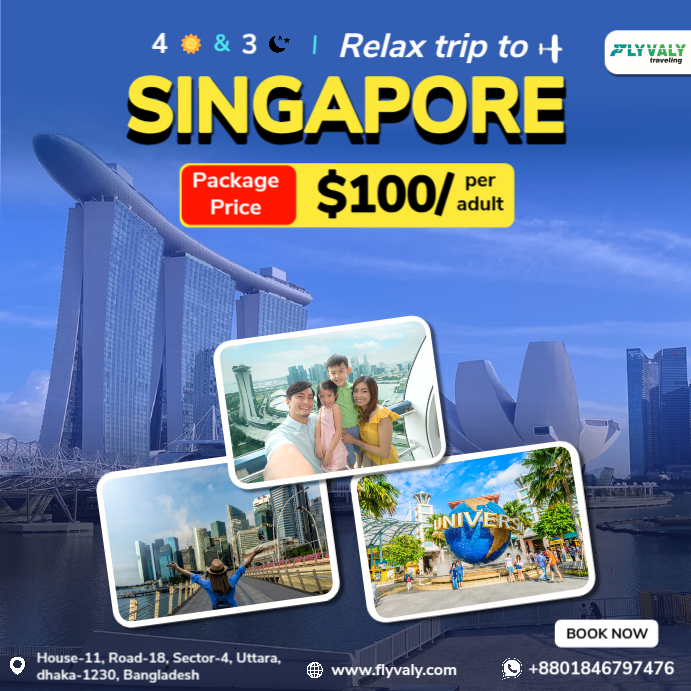 Plantilla de Blue Professional Singapore Tour Package Ads Design ...