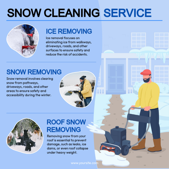 Copy of Blue Professional Snow Fall Removal Instagram Post | PosterMyWall