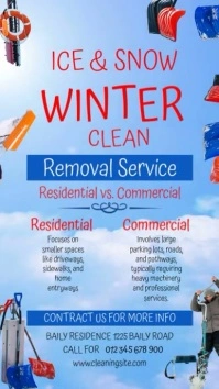 Blue Professional Snow Removal  Instagram Story template