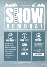 Blue Professional Snow Removal Service  A4 template