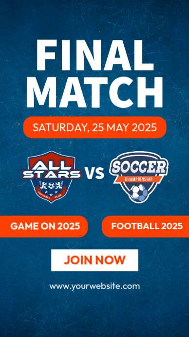 Blue Professional Soccer Instagram Story Instagram-verhaal template