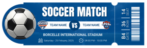 Blue Professional Soccer Match Ticket Twitter Banner Twitter-Kopfzeile template