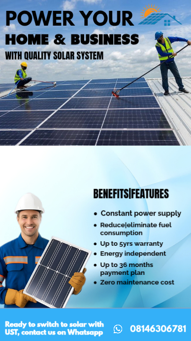 Blue Professional Solar Energy Promotion Instagram Story Template ...