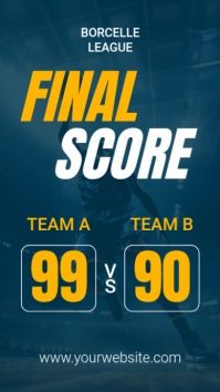 Blue Sports Score Announcement Instagram Story Template