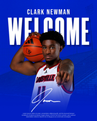 Blue Sports Welcome Poster Instagram Portrait Template