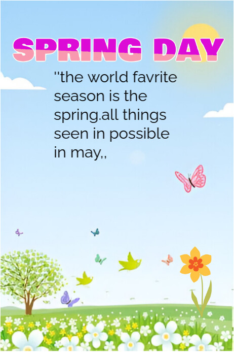 Blue Professional Spring Day Poster Template | PosterMyWall