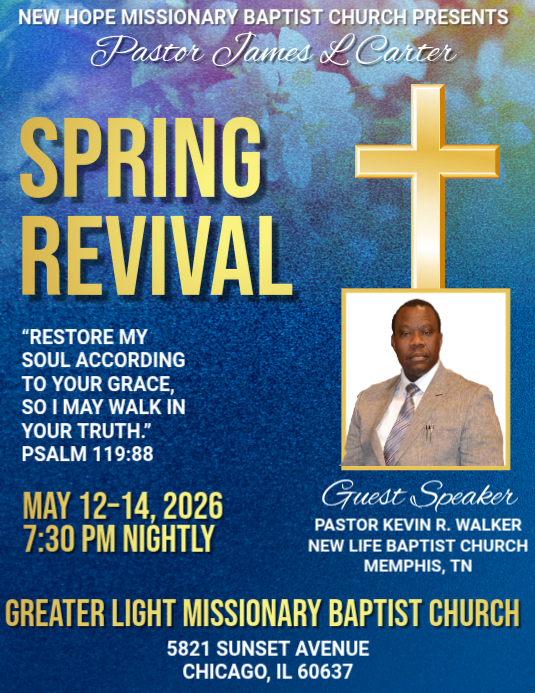 Spring Revival Sign Blue Professional Spring Revival Event Flyer Template | PosterMyWall