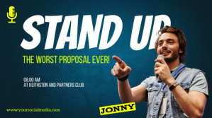 Blue Professional Stand Up Comedy Digital Display (16:9) template