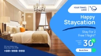 Blue Professional Staycation Holiday Travel Ads Poster Digital Display (16:9) template