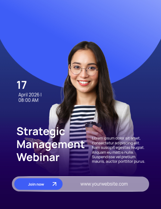 Blue Professional Strategic Management Webinar Flyer Template ...