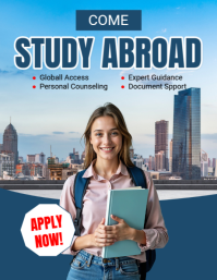 Blue Professional Study Abroad Flyer (us Letter) template