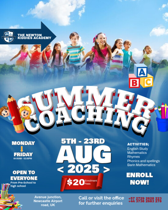 Blue Professional Summer Coaching Flyer Instagram Portrait template