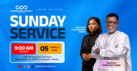 Blue Sunday Church Service Isithombe Esabiwe ku-Facebook Template
