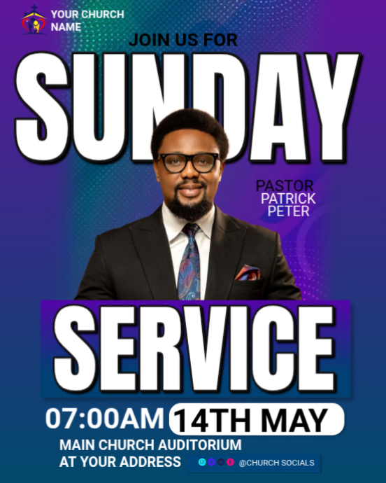 Sunday Church Service Template | PosterMyWall