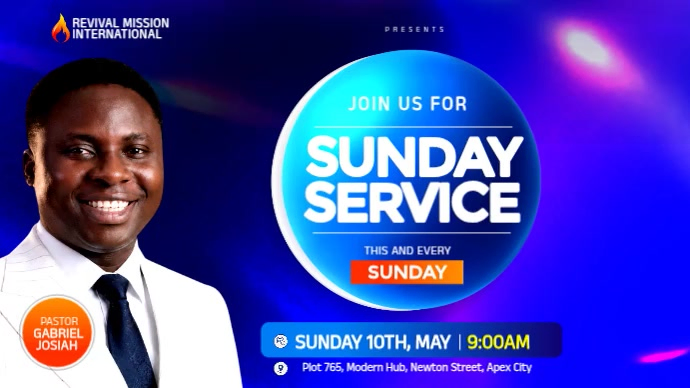 Sunday Service Digital Display Template | PosterMyWall