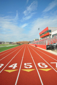 Blue Professional Track and Field Poster Плакат template
