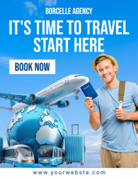 Blue Professional Travel  Flyer (us Letter) template