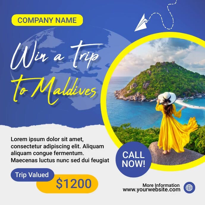 Blue Professional Travel Instagram Post Template | PosterMyWall