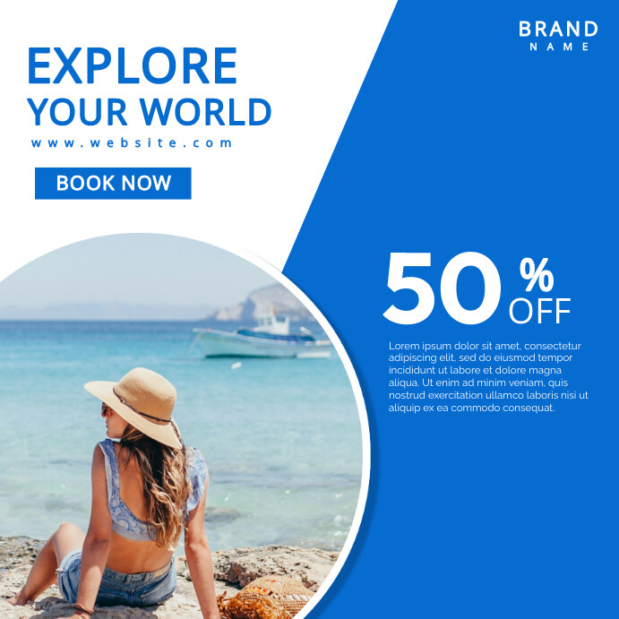 Blue Professional Travel Itinerary Flyer Ins Template | PosterMyWall