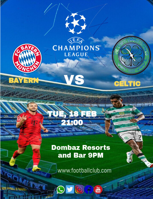 Blue Professional Uefa Champions League Final  Flyer (us Letter) template