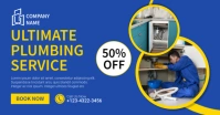 Blue Professional Ultimate Plumbing Service Facebook Shared Image template