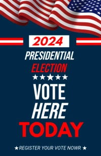 Blue Professional Usa Presidential Election Vote Half Page Wide template