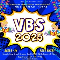 Blue Professional Vacation Bible School Instagram Post template