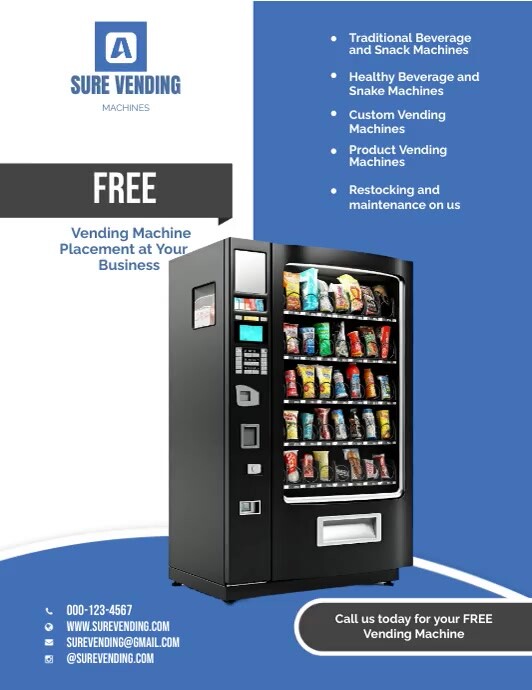 Blue Professional Vending Machine Flyer (us | PosterMyWall