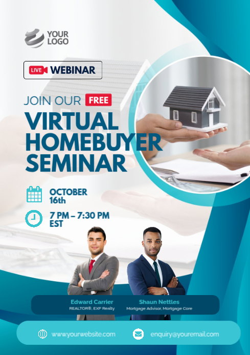 Copy of Blue Professional Virtual Homebuyer Seminar Poster Flyer Ad A4 ...