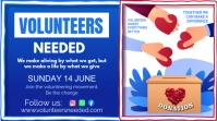 Blue Professional Volunteers We Need You Digital Display (16:9) template