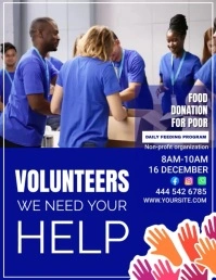 Blue Professional Volunteerswe Need Your Help Flyer (US Letter) template