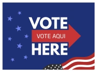 Blue Professional Vote Here Yard Sign template