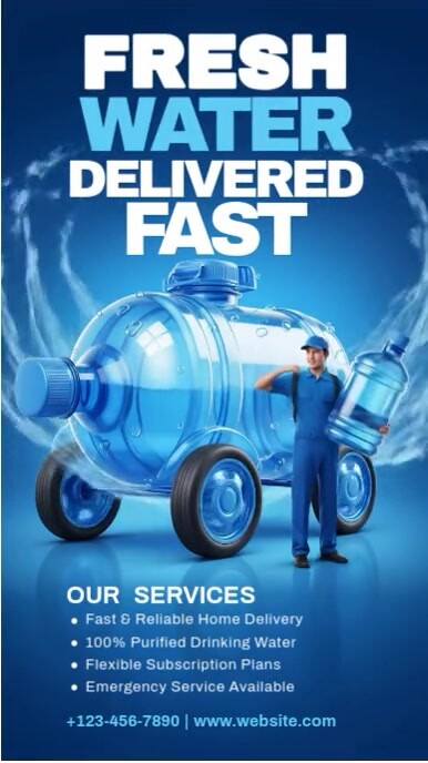 Blue Professional Water Delivery - Blue Professional Water Delivery Service Inst Design Template 6316e85d97e0e9c7423dd2bb7fddc0bf Screen 
