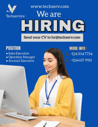Blue Professional We Are Hiring Flyer (us Letter) template