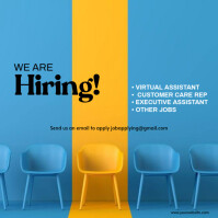 Blue Professional We Are Hiring Flyer Design  Instagram Post template